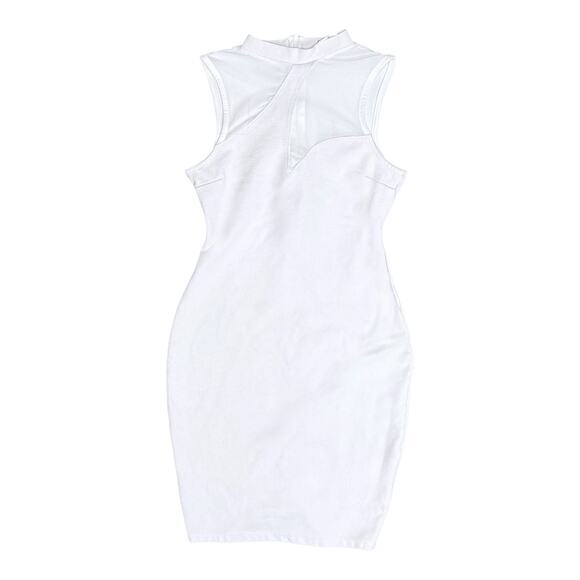 Fashion Nova Dresses & Skirts - Fashion Nova White Good Attitude Mesh Cut Out Mini Dress